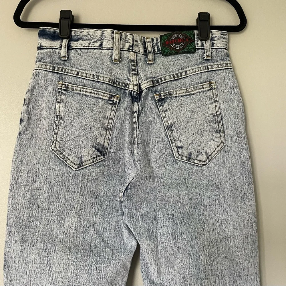 Vintage Watch LA High Waisted Straight Leg Acid Wash Jeans